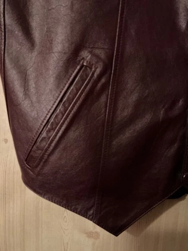 Vintage Creaciones GLR Burgandy Leather Vest  Size 40 Leon Cowboy Rancher Mexico image 4