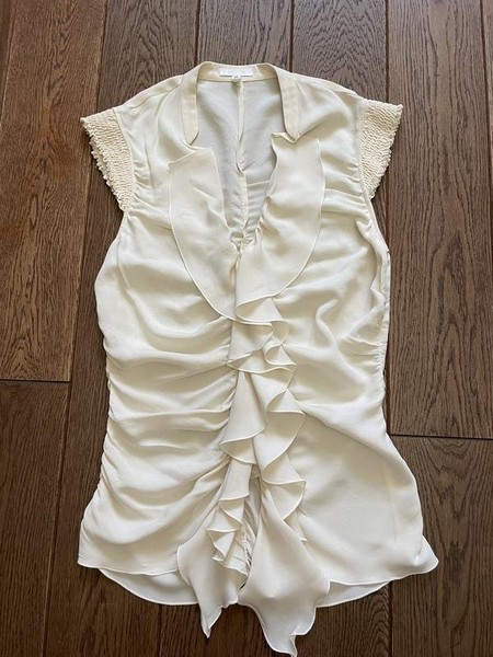 Women Escada Shirt Beige Silk 36