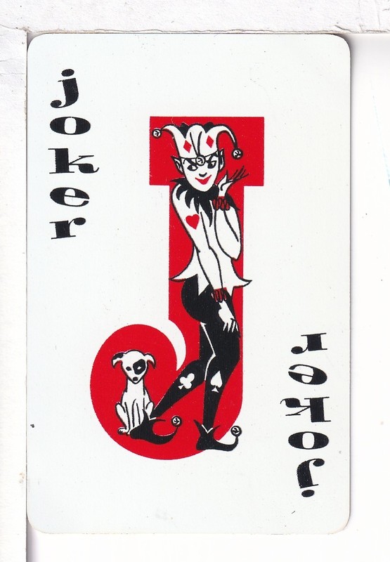 Single Playing Card Joker, "Jester in J" Unknown, Unknown, 1990's