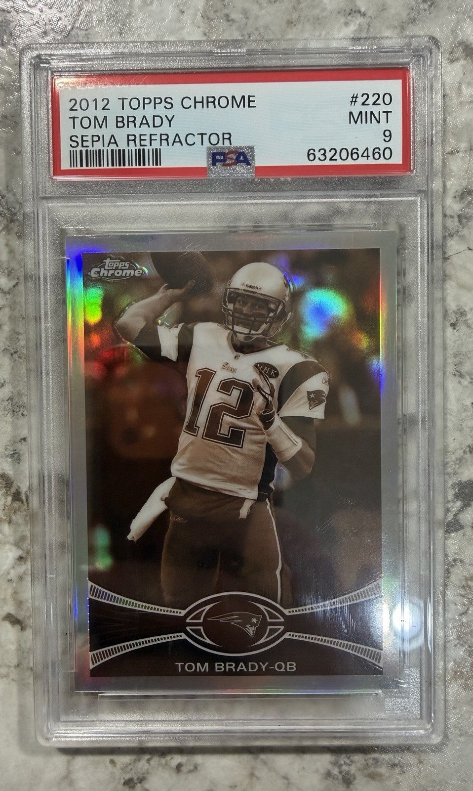 2012 Topps Chrome - Tom Brady #220 Sepia-Tone Refractor /99