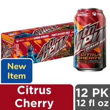 FREE SHIPPING - MOUNTAIN DEW GAME FUEL CITRUS CHERRY 12 PACK CANS Soda Pop