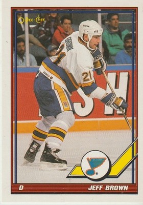 O-Pee-Chee 1991 NHL Karte St. Louis Blues #222 Jeff Brown