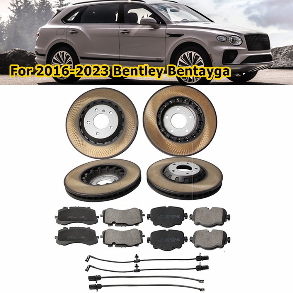 Front & Rear Brake Pads & rotors For 2016 2017-2023 Bentley Bentayga