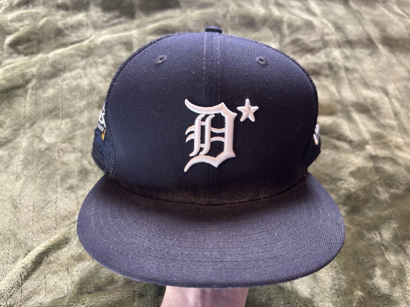 Detroit Tigers Hat Blue Fitted 7 5/8 Trucker Cap All Star Game Patch New Era