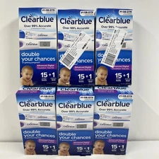 LOT x6 CLEARBLUE Advanced Digital Ovulation Test Kit *EXP 3/2027 15 +1 Pregnancy