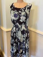 Simply Vera Vera Wang Blue Floral Print High-Low Dress Size L NWT$64