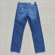 Calvin Klein Jeans Mens 30x31 Relaxed Straight Medium Dark Wash Blue 100 Cotton