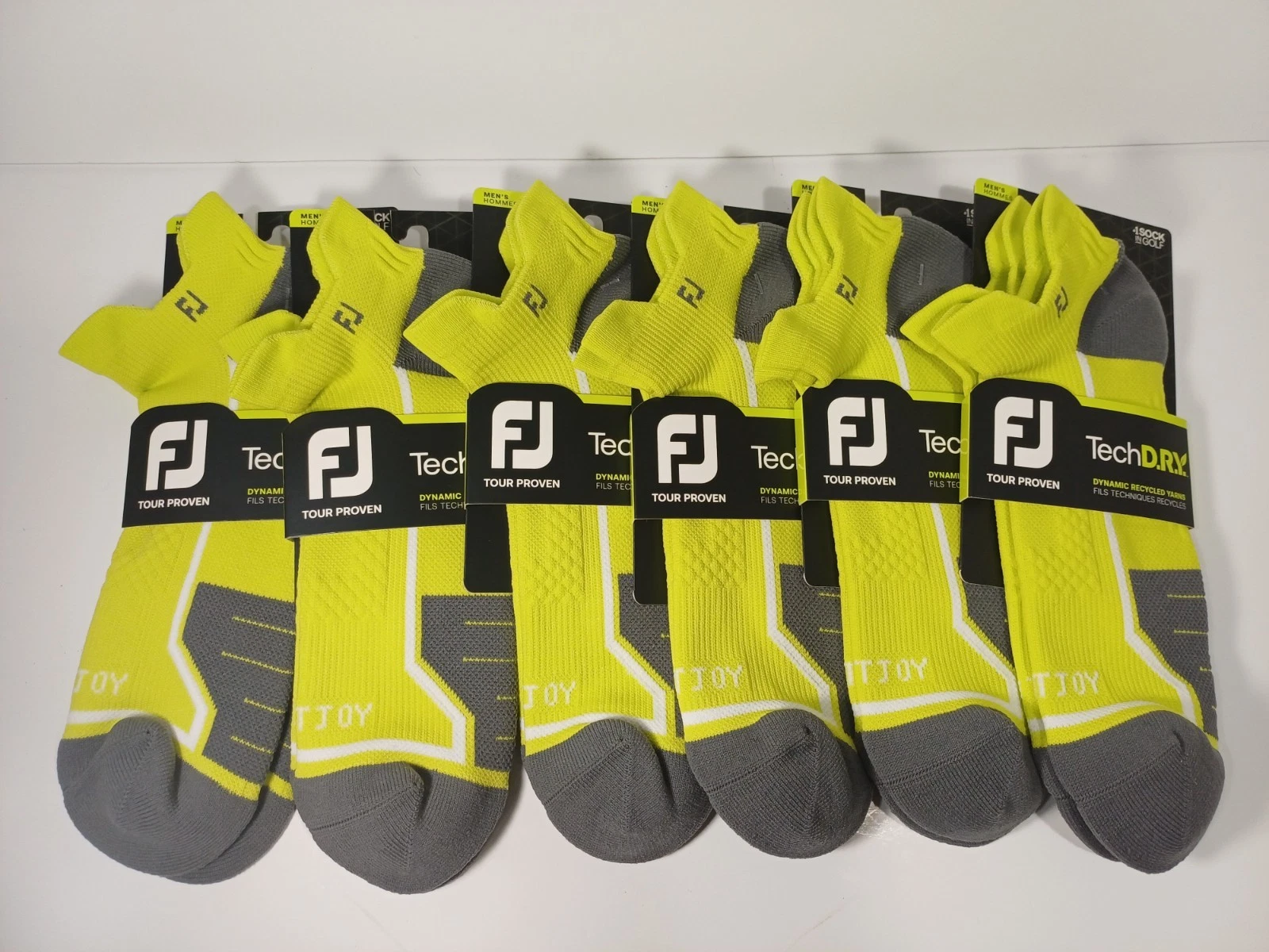 FootJoy Golf FJ Tech D.R.Y. LOW CUT ROLL TAB GREEN VERT (6 Pairs)