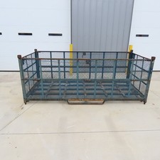 112"x48"x36" H Stackable Expandable Metal Container Crate Bin W/ Fold Down Sides