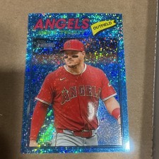 MIKE TROUT 2026 Topps Heritage BASEBALL LIGHT BLUE SPARKLE CHROME #163 ANGELS