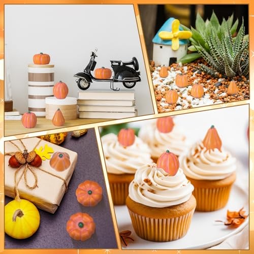 50 Piezas Mini Resina Calabazas Otoño Halloween Miniatura Calabaza Estatuillas Rústicas - Imagen 5 de 6