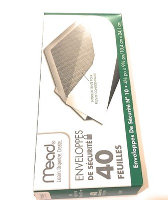 10 Envelopes Security 40 Count Box 4 1/8 x 9 1/2 Inch Mail Office Supplies