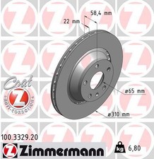 Zimmermann Brake Discs Rotors Fits Audi TT 8J3 2.5 RS quattro