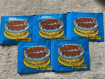 5 x Unopened Packs Beano / Dandy Stickers 1988 Panini Lot 