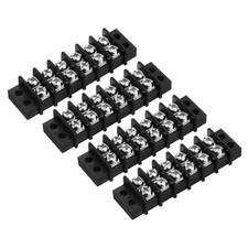 4 Pcs 6 Positions Terminal Block 300V 20A 9.5mm Pitch Dual Rows Strip
