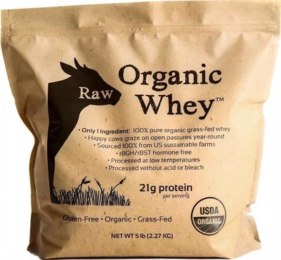 Whey Protein Powder Grass Fed Raw Organic Unflavored 5 lb Ingredient Additives