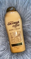 OGX Smoothing + Coconut Coffee Body Cream 19.5 oz Hydrating, Softening Cream New