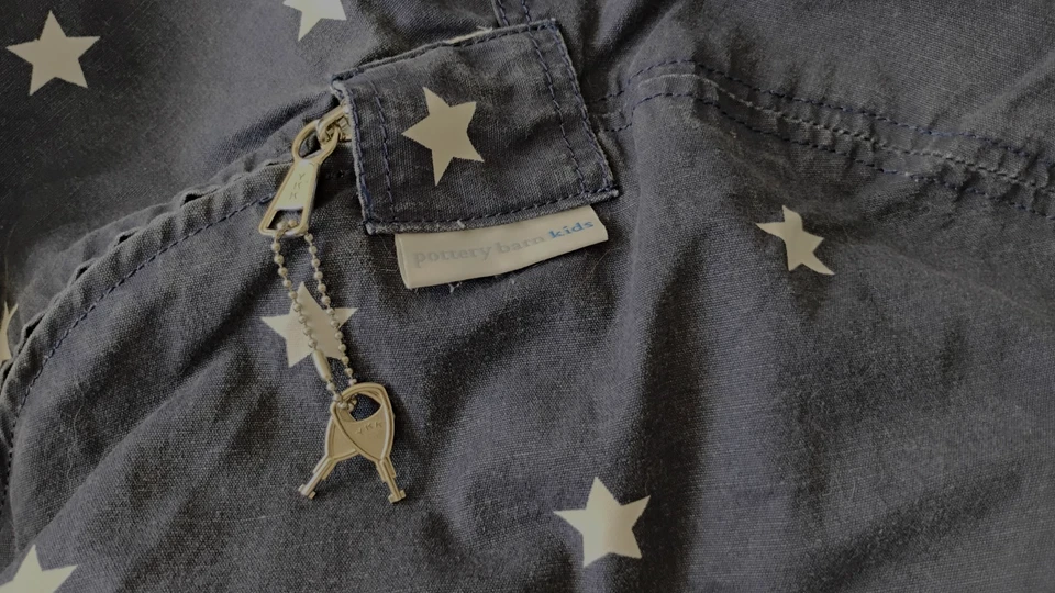 Funda Pottery Barn Kids Anywhere Beanbag Slipcover azul marino y blanco estrellas clásica Foto 2 de 4