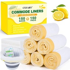150 Pack Commode Liners with 1 Count Pack of 150 , Clean Bag-150P-pad