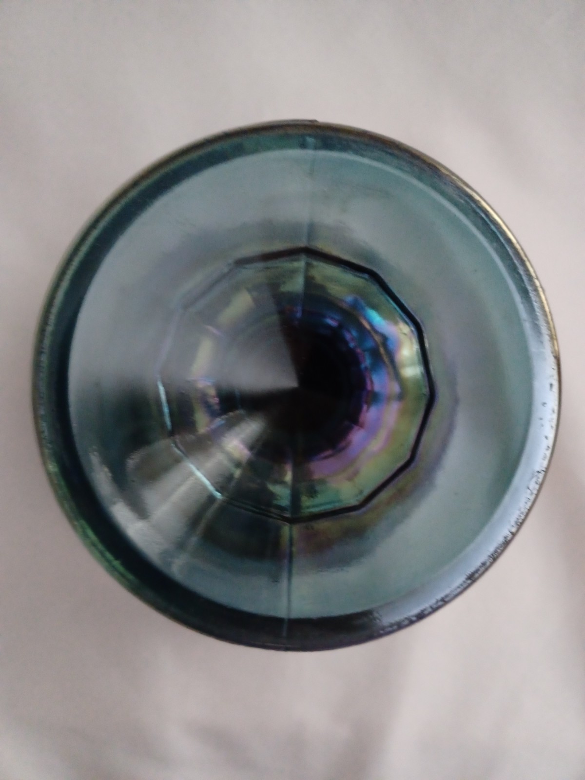 Indiana Glass Pedestal Fruit Compote Carnival Vintage 1970s Blue 7.5"