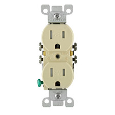 15A Duplex Outlet 125V Weather Tamper Resistant Receptacle Ivory