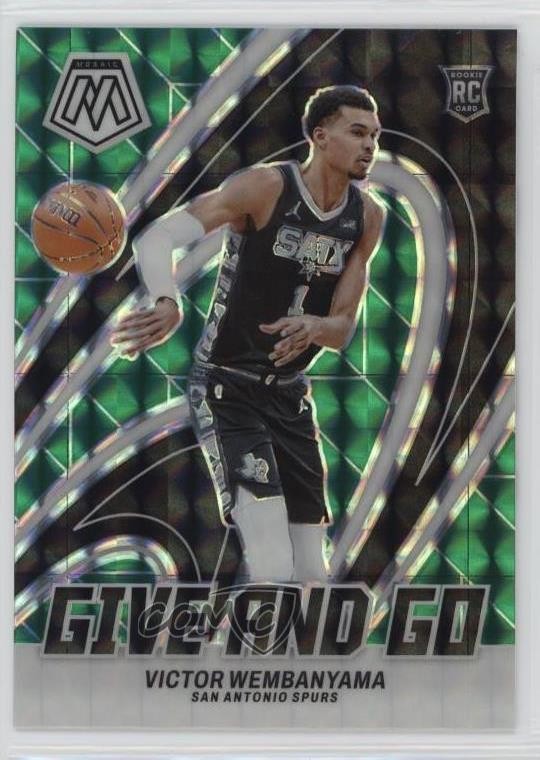 2023-24 Panini Mosaic Give and Go Green Prizm Victor Wembanyama #12 Rookie RC
