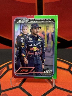Sergio Perez 2024 Topps Chrome Formula 1 F1 #161 Green Red Refractor (2)