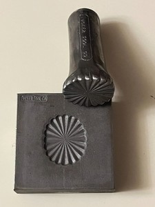 Vintage Native American Oval Concho Repousse Die Stamp Large 1.5”x1.25”