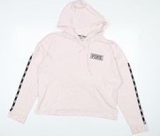 Womens UK Size L PINK Pink Pullover Hoodie