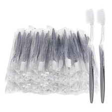 FKYzixeh Grey Handle Toothbrush Bulk, Disposable Toothbrushes Individually Pa...