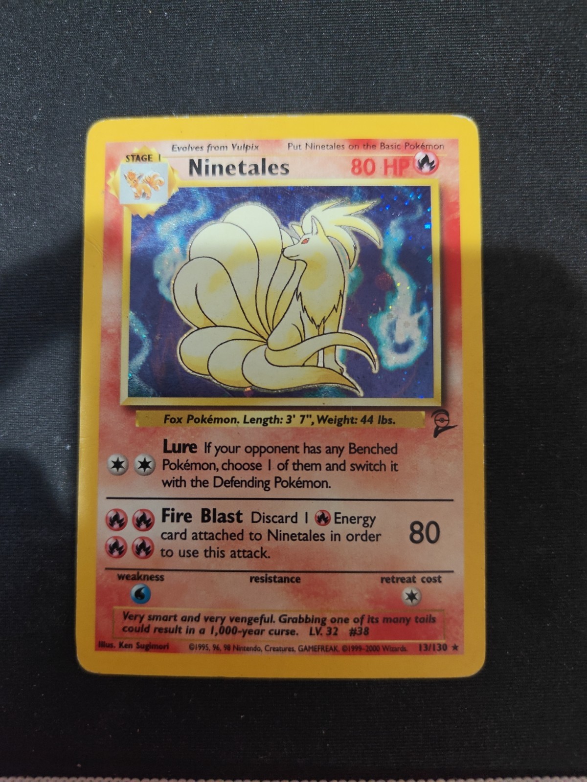 Pokémon Ninetales Holo Base Set Rare 13/130 Fire Pokémon LP