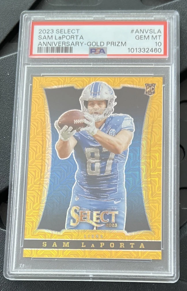 Sam LaPorta Panini Select Select Anniversary #ANVSLA Gold Prizm