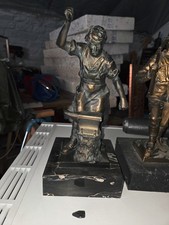 Bronzierte Zinnguss Skulptur Siegerland Hüttenmann Frieder