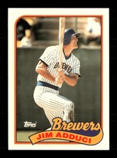 1989 Topps Tiffany GLOSSY #338 Jim Adduci Milwaukee Brewers