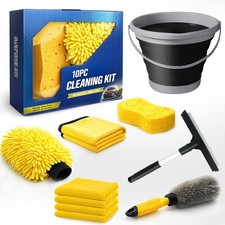 10Pcs Car Wash Detailing Kit Cleaning Kits,with Collapsible Bucket Wash Mitt ...