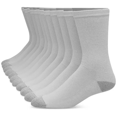 Hanes men's Ultimate Crew Socks 8-pack 6-12 - Picture 1 of 5