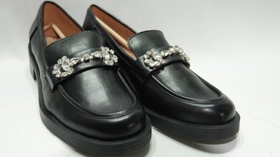 BCBGeneration Women's Carli Embellished Bit Loafers - Black Smooth