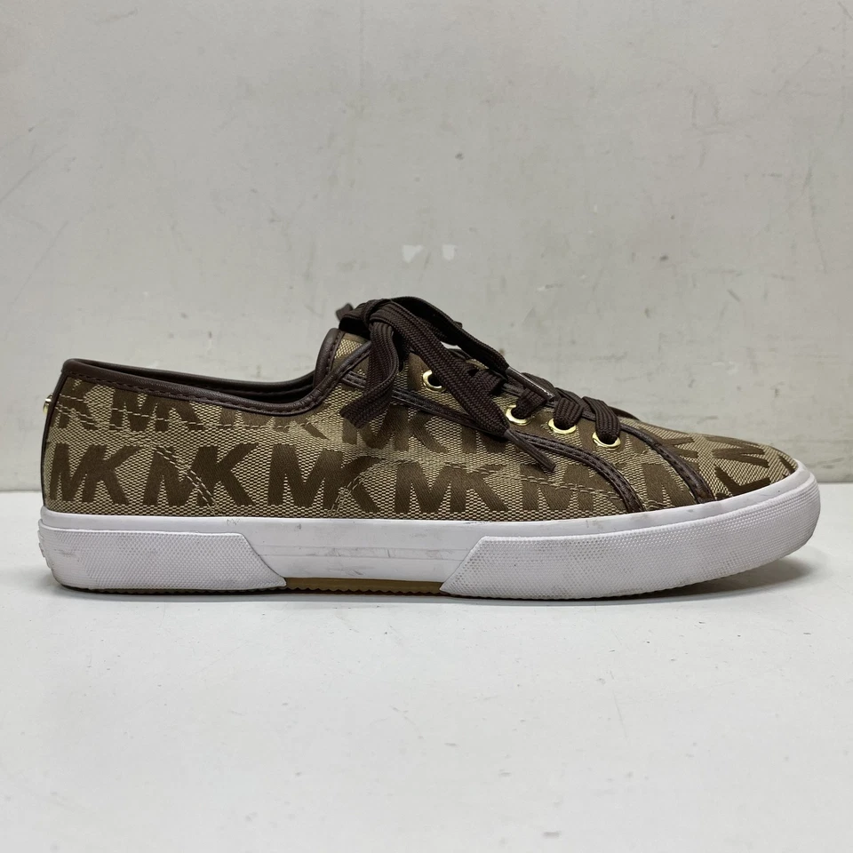 Michael Kors Mocha Jacquard Logo Sneakers Women's Size 9 - Image 4 of 4