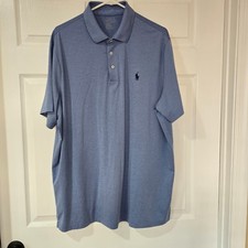 Polo Ralph Lauren Men's Performance Short Sleeve 3-Button Polo Shirt Blue Sz XL