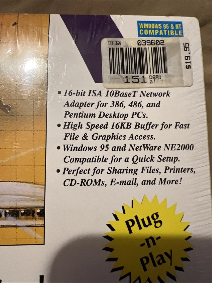 New 10BaseT ISA Network Card Linksys XTIDE Compatible 28-Pin EEPROM Socket NOS - Image 3 of 4