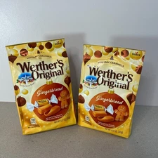 Werther’s Original 2 Bags of Holiday Gingerbread Caramels 8.5 oz New Sealed