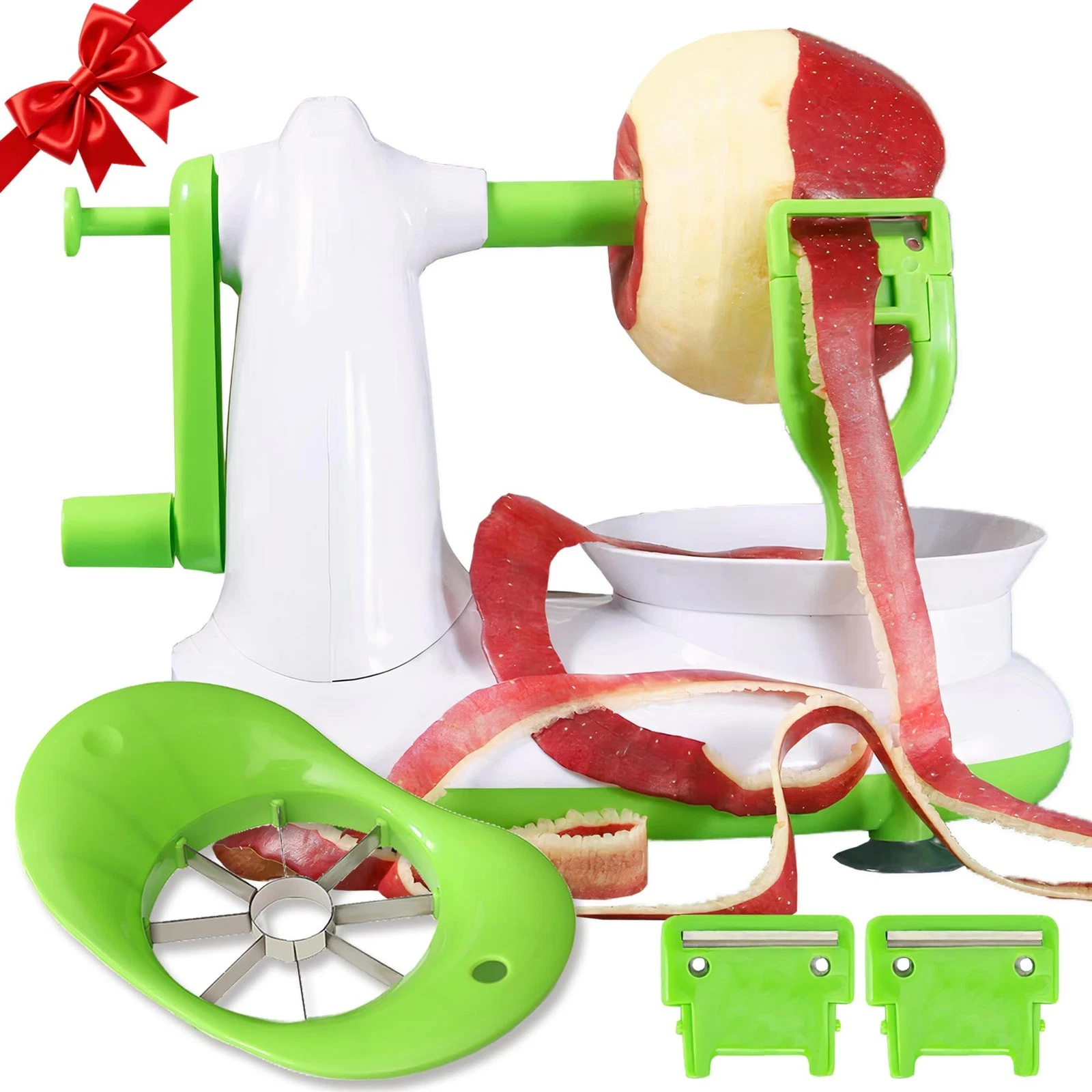 Apple Peeler for Apple Sauce and Pie, 8-Wedge Apple Slicer Corer with Stainle...