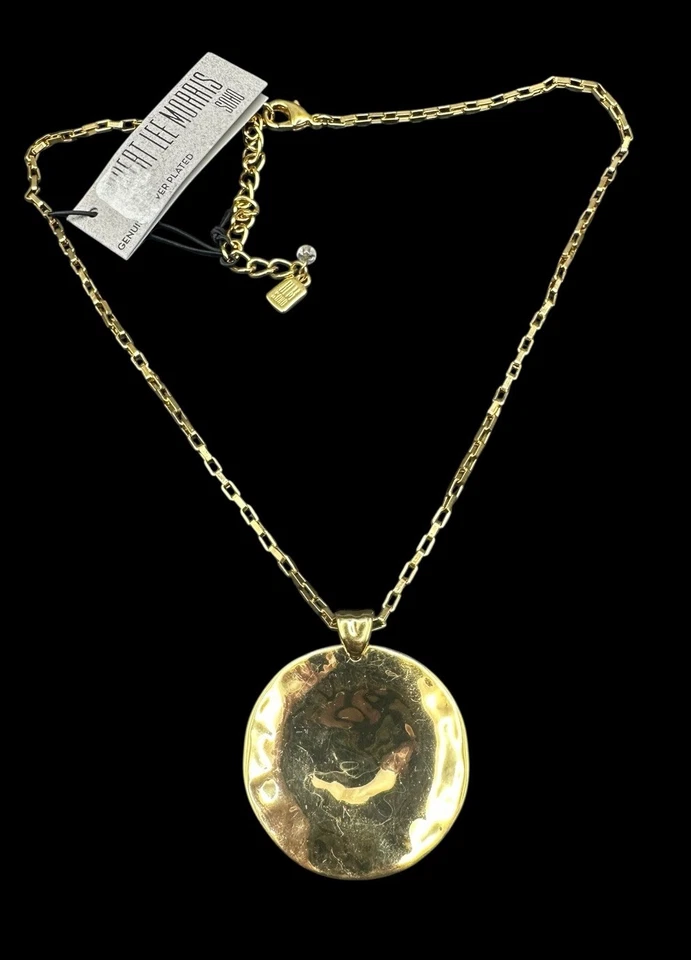 Collar Colgante Modernista Placa Oro Amarillo Martillado Robert Lee Morris RLM SOHO Foto 2 de 4