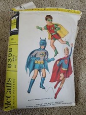 Batman Superman Costume 1960s McCall's 8398 Sewing Pattern Size 10-12 L