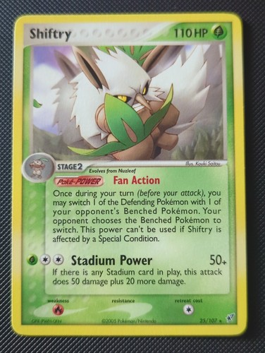 Pokemon EX Deoxys Shiftry Trading Card 25/107 Non-Holo Rare NM
