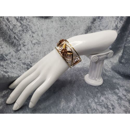 De colección Krementz Oro Rosa y Amarillo 14k Relleno Gf Rosa Silvestre y Rollo Ajustable - Imagen 3 de 7