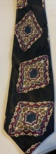 Vtg Towncraft Print Jacquard Neck Tie Roses Gardner Polyester Made In USA 4” W