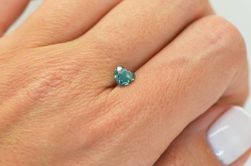Heart Shape Diamond Loose Fancy Blue Color Certified Enhanced 0.76 Carat VVS2 - Picture 5 of 9