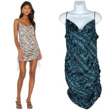FREE PEOPLE Day to Night Convertible Slip Dress Tank Cami Blue Print New Large L