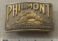 Vintage PHILMONT SCOUT RANCH Brass BELT BUCKLE Cimarron NM Boy Scouts Camp NOS